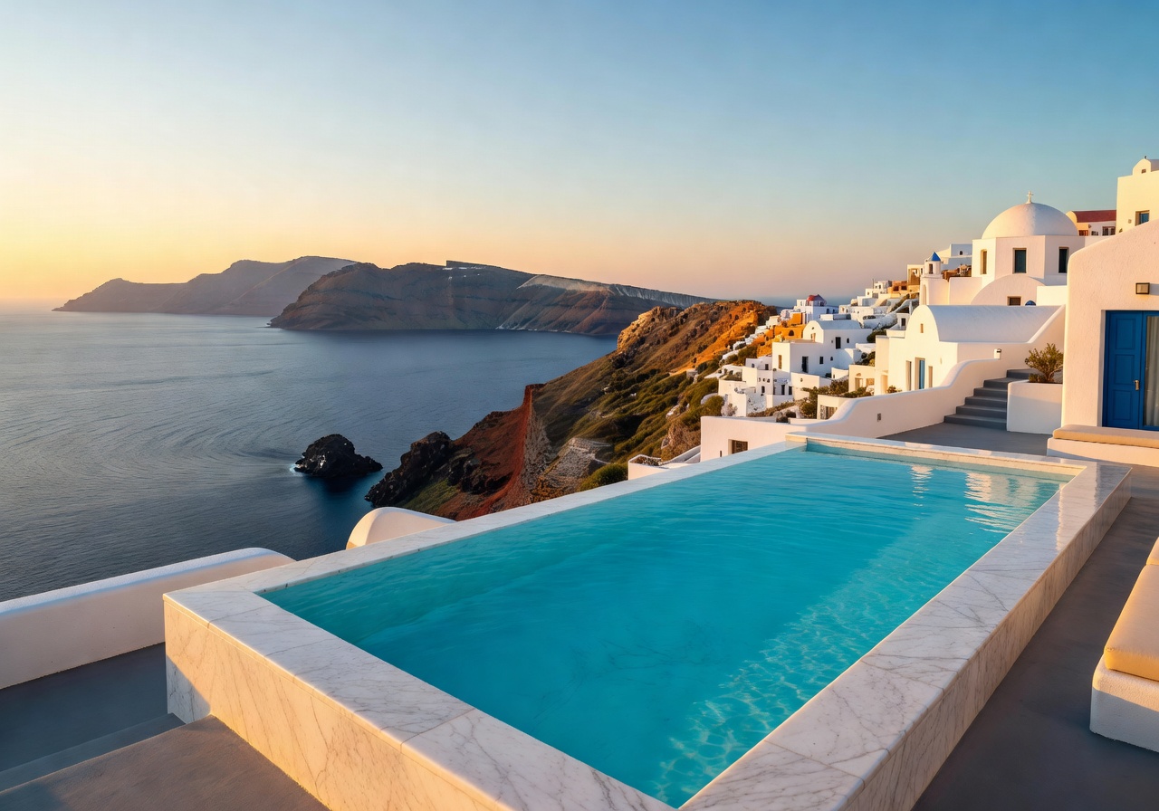 Canaves Oia Suites private infinity pool in Santorini